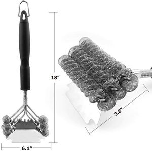 Brosse de nettoyage pour barbecue en acier inoxydable sans poils et grattoir – Ensemble d'accessoires et outils pour grillades – Ventes flash personnalisées - Product Image 6