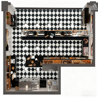 Vitrine de design d'intérieur pour magasin de détail dans le centre commercial-Vitrine en verre de boulangerie-Présentoir en bois