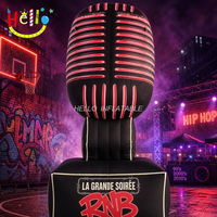 Modèle de microphone gonflable géant, réplique de micro vintage rétro pour la décoration de scène de festival de musique
