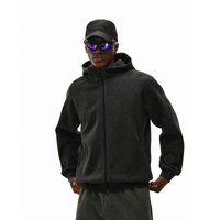 Sweat à capuche personnalisé avec logo OEM, coton et polyester, broderie 3D, deux poches latérales, fermeture éclair, style boxy, pour la vie quotidienne des hommes
