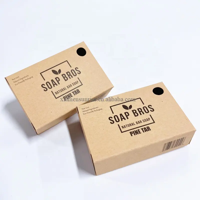 100% экологически чистые Пользовательские печати крафт мыло подарочные коробки упаковочная Бумажная Коробка для мыла