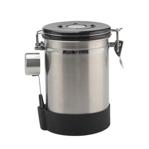 กระป๋องกาแฟพร้อมช้อนและฐานซิลิโคน กระป๋องเก็บกาแฟแบบสุญญากาศสำหรับเอสเพรสโซ - Product Image 5