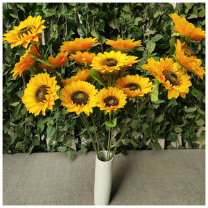Bouquet de tournesols artificiels Queyiyi, fleurs en soie de 48 cm à 105 cm, décorations pour mariage et maison - Product Image 4