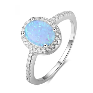 Opal Ring versand bereit New Fashion Opal Verlobung ringe Sterling Silber Ring für Frauen