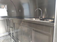Camionnette mobile de vente alimentaire personnalisée, petite, 3m, avec toit arrondi, remorque remorquable, chauffage intégré, pour crème glacée et restauration rapide, rose et orange