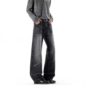 Jeans pour hommes au design haut de gamme et tendance - Nouvelle marque américaine à la mode, coupe droite décontractée, délavée, style streetwear - Product Image 6