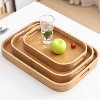 Plateau de rangement alimentaire rectangulaire vintage en bambou MIXWARES, plusieurs tailles, passe au lave-vaisselle, réutilisable, organisation de la maison