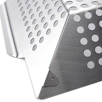 Outils et accessoires de barbecue populaires : Panier de cuisson carré en acier inoxydable avec poignées intégrées pour viande et légumes