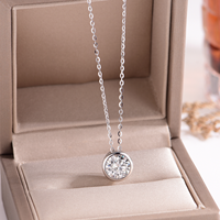 Collier pendentif solitaire en argent sterling S925 1-3 carats avec moissanite taille brillant et chaîne torsadée, bijoux fins pour femme GRA