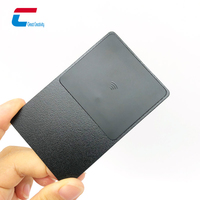Tarjeta Metálica RFID NFC NTAG213/NTAG215/NTAG216 Programada, de Acero Inoxidable Azul, Grabada, Personalizable, Resistente al Agua