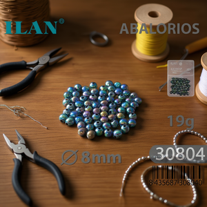 ลูกปัดอะคริลิคสีรุ้ง 8 มม. ยี่ห้อ Ilan Abalorios น้ำหนัก 19 กรัม สำหรับทำเครื่องประดับ - Product Image 3