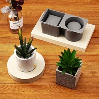 Moule en Silicone OEM ODM Forme Hexagonale Ronde Carrée pour Plantes Succulentes Bricolage, Moule de Jardinière en Béton, Moules à Pots de Fleurs en Silicone