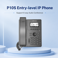Téléphone IP d'entrée de gamme Flyingvoice P10S, 2 comptes SIP, écran LCD rétroéclairé de 2,3 pouces, PoE, double ports 10/100M, conférence audio 6 voies, système d'exploitation Linux