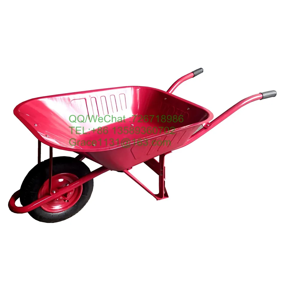 رخيصة الثمن عربة يدوية ذات حمل شاق مع تعزيز إطار البناء wheelbarrows حديقة بناء بارو عربة 65L WB6200