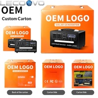 LECOOVO D300S Estación de Energía Portátil de Onda Sinusoidal Pura de 300W, 189-504Wh, Adaptador de CA, Arrancador de Emergencia para Camping al Aire Libre