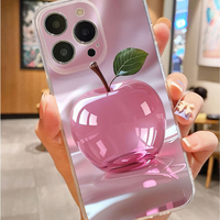 Coque de téléphone portable transparente en TPU souple avec impression photo de fruits roses cristallins pour iPhone 11 12 13 14 15 16 17 Pro Max Air