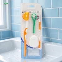Kit orthodontique portable en emballage blister, ensemble de soins d'hygiène orthodontique, pack de 6 pièces, cire, brosse interdentaire, miroir, étui de voyage