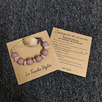 Carte en papier kraft marron personnalisée avec logo pour emballage de clips de sucette et supports de dentition pour bébé