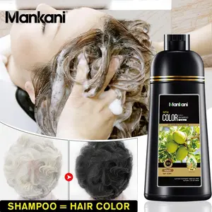Оптовые продажи шампунь для волос с перманентной черной-Оптовая продажа, Mankani 3 в 1, жидкий Японский Травяной Шампунь коричневого и черного цвета с постоянной краской для волос