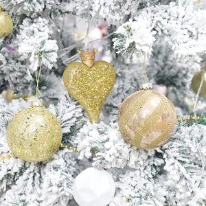 Bola de cristal dorada de Año Nuevo pintada a mano de alta calidad 2024, decoraciones colgantes para fiesta