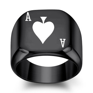 Bague en acier inoxydable Ace Of Spades, carrée de 18 mm, bijoux pour hommes, à porter au quotidien - Product Image 5
