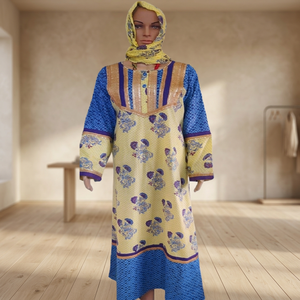 Robe Jalabiya à imprimé floral modeste pour femmes musulmanes, col brodé, foulard assorti, tenue quotidienne, style Abaya, robe longue - Product Image 4