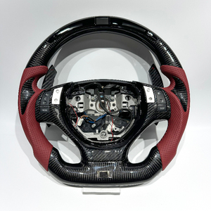 Volant en fibre de carbone bicolore équipé de LED, design <span class=keywords><strong>rouge</strong></span> <span class=keywords><strong>vin</strong></span> et noir pour Lexus GS ES IS NX GX RX IS250 RC300 RC350 ES250 - Product Image 2