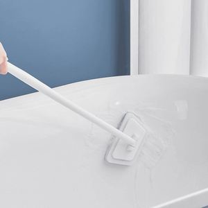 <b>Long</b>-<b>Handle</b> Multifunctional Household Bathroom Cleaning <b>Brush</b> Plastic Wall Window Glass Sponge Replaceable Head for Toilet Use - Product Image 2