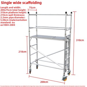 Plateforme de travail en hauteur mobile et empilable en alliage d'aluminium, tube de 2,2 mm d'épaisseur, norme EN1004, hauteur 2,5 m - Product Image 6