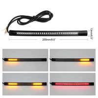 Barre de feux arrière flexible pour moto à 48 LED, clignotant, feu stop arrière, ampoule de frein, 12V 2835 3014 SMD, double couleur
