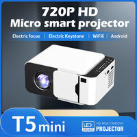 Proyector LED Inteligente Portátil Mini T5 con Sistema Android 14 HD, 1+8G, WiFi, BT, Video 1280*720p, Compatible con 4K, en Oferta