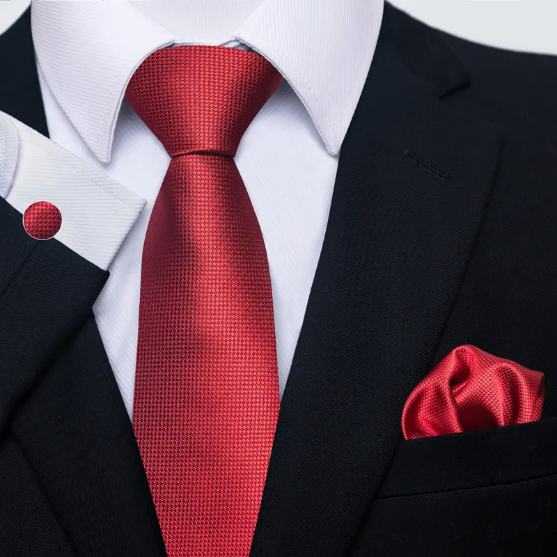 Luxury Tie For Men 100% Silk Tie Hanky Cufflink Set Necktie hombre Formal Clothing