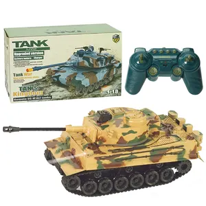 गर्म बिक्री आर सी जर्मन टाइगर टैंक 2.4G के साथ प्रकाश और लॉन्च बी बी बम लघु 1/18 छोटे टैंक आर सी खिलौना टैंक