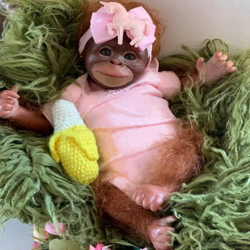 NPK 45 см реборн обезьяна малыш Orangutans Реалистичная мягкая на ощупь мягкая кукла для тела коллекционное Искусство Подарки для взрослых NPK 45 см Rebo