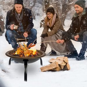 Pozzi di fuoco portatili all'aperto <span class=keywords><strong>a</strong></span> <span class=keywords><strong>legna</strong></span> fumatore <span class=keywords><strong>carbone</strong></span> Barbecue griglia fuoco pozzo ciotola Patio piccoli pozzi di fuoco fuori campeggio Barbecue - Product Image 3
