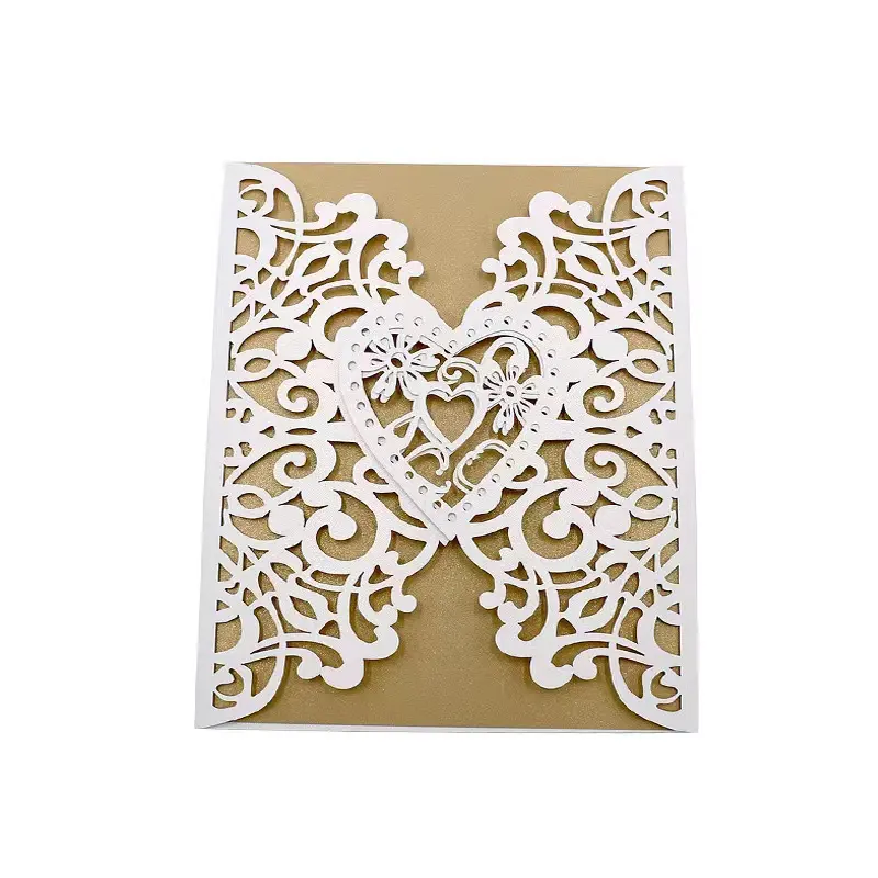 Chinese Personalized Wedding Invitations Card Laser Cut