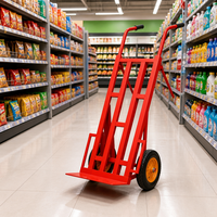 Chariot à main industriel en acier robuste haute capacité avec roues pneumatiques de 10 pouces, pliable, avec pieds stabilisateurs OEM