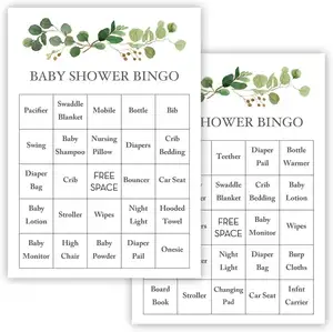 Baby Shower Bingo Cards Prefilled Set of 24