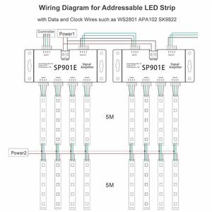 Controlador Amplificador <span class=keywords><strong>de</strong></span> <span class=keywords><strong>Señal</strong></span> <span class=keywords><strong>LED</strong></span> SP901E, <span class=keywords><strong>Salida</strong></span> SPI, <span class=keywords><strong>Señal</strong></span> TTL <span class=keywords><strong>de</strong></span> 5V, Entrada <span class=keywords><strong>de</strong></span> CC <span class=keywords><strong>de</strong></span> 5-24V, Tira <span class=keywords><strong>de</strong></span> <span class=keywords><strong>LED</strong></span> RGB Pixel WS2812B WS2811 WS2813, Metal - Product Image 5