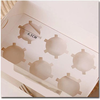 Boîte à cupcake portable avec fenêtre transparente en papier avec logo personnalisé direct de l'usine boîte à cupcake à muffin unique pour biscuits et bonbons avec poignée