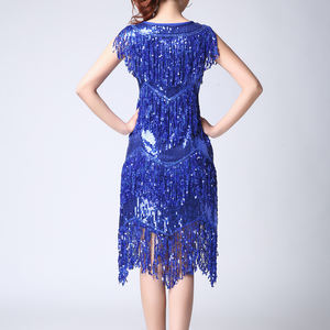 Vestido de lentejuelas brillante con cuello redondo y sin mangas, estilo <span class=keywords><strong>Charleston</strong></span> de los años 20, con flecos, para baile, disfraz, impresionante vestido de los años 20 al estilo Gran Gatsby, 100% auténtico. - Product Image 6