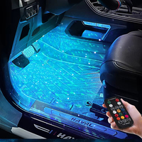 Contrôle vocal sans fil rechargeable Auto Usb Star Light Deco Car Foot Mat Lumières décoratives Atmosphère Intérieur LED Light