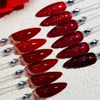 Marque privée Vernis à ongles gel rouge de Noël Paillettes Paillettes Soak Off Ensemble de vernis à ongles gel en gros