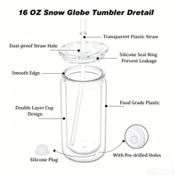 Gobelet en plastique transparent de 16 oz avec paille et couvercle en silicone de bambou, réutilisable, écologique, idéal pour les cadeaux promotionnels, les fêtes à domicile et le bricolage