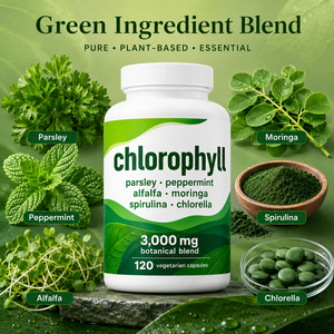 Capsules de chlorophylle biologique, compléments alimentaires antioxydants pour la beauté, végétaliens, sans gluten, pour adultes, 60 capsules, faible teneur en matières grasses - Product Image 4