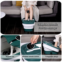 Machine de massage des pieds pliable automatique avec chaleur Shiatsu, télécommande sans fil, écran LCD numérique
