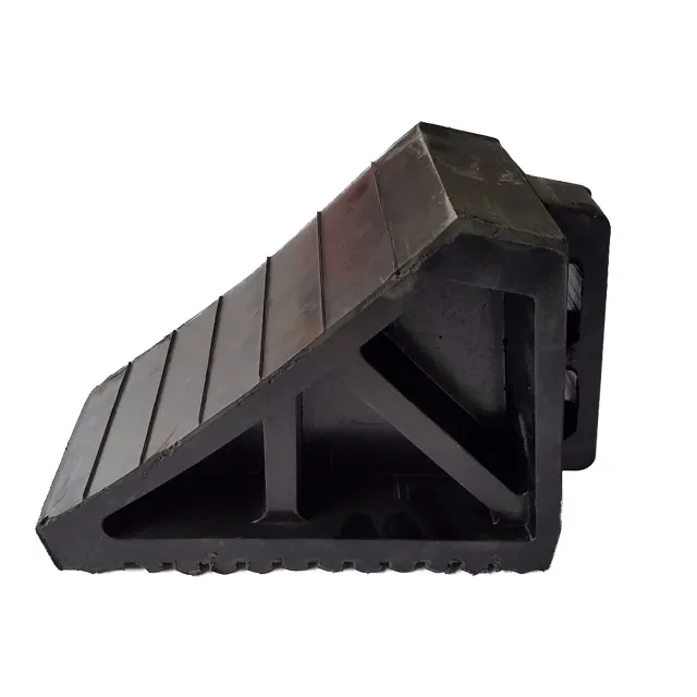 Durable vehicle rubber wheel chocks Rubber Wheel Chock Block With Handle