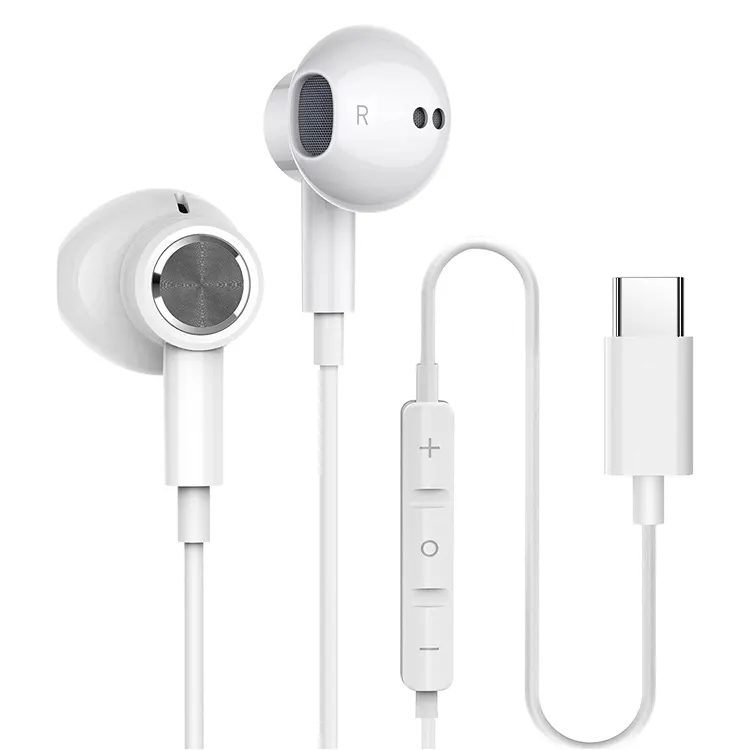 Hoge Kwaliteit Type C Headset Magnetische USB-C Oordopjes Type-C Bekabelde Oortelefoons Met Microfoon Voor Iphone 15 Google