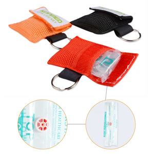 Kit de protección facial <span class=keywords><strong>CPR</strong></span> máscara de PVC de primeros auxilios para protección con bolsa de filtro llavero tamaño mini llavero soporte de logotipo personalizado - Product Image 4