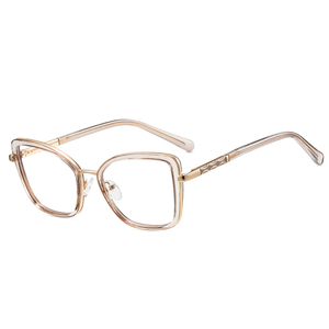 MS 82297 2025 phụ nữ mới Kính mắt khung TR90 + kim loại kính quang học Chống ánh sáng màu xanh bướm Thiết kế thời trang tùy chỉnh - Product Image 4